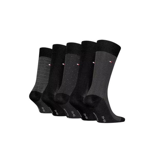 Ανδρικές Κάλτσες Tommy Hilfiger Sock 5p Giftbox Herringbone Dot Black 701235374-002