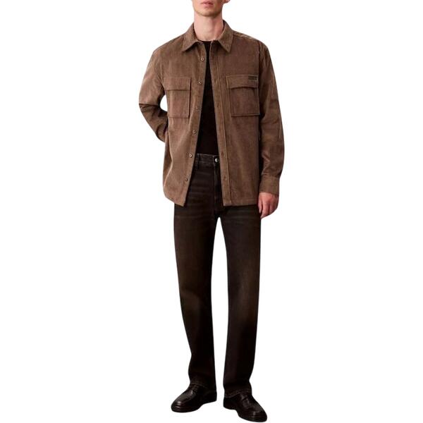 Ανδρικό Πουκάμισο Calvin Klein Ls Corduroy Pocket Relaxed Shirt Morel LV04RD106G-PDK