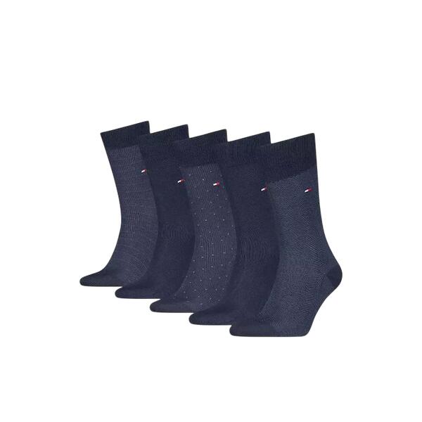 Ανδρικές Κάλτσες Tommy Hilfiger Sock 5p Giftbox Herringbone Dot Navy 701235374-001