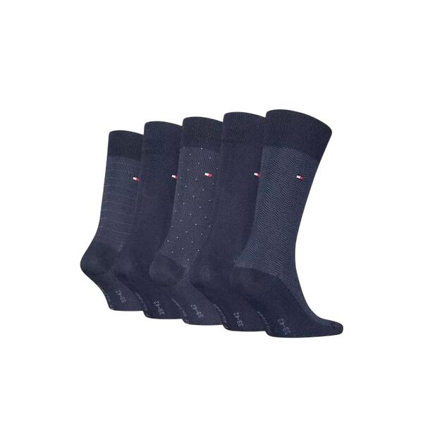 Ανδρικές Κάλτσες Tommy Hilfiger Sock 5p Giftbox Herringbone Dot Navy 701235374-001