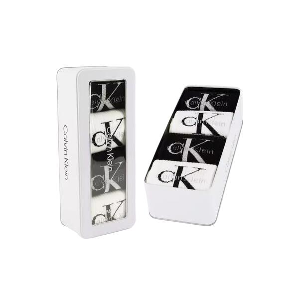 Ανδρικές Κάλτσες Calvin Klein Sock 4P Giftbox Monologo White Black 701235982-001
