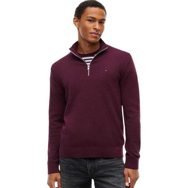 Ανδρικό Πουλόβερ Tommy Jeans Tjm Slm Ess Light Zip Swtr Ext Calypso Berry DM0DM21654-V11