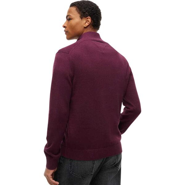 Ανδρικό Πουλόβερ Tommy Jeans Tjm Slm Ess Light Zip Swtr Ext Calypso Berry DM0DM21654-V11