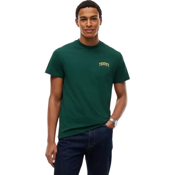 Ανδρικό T-shirt Tommy Jeans Tjm Slim Tommy Tee Ext Velvet Green DM0DM23558-MBM