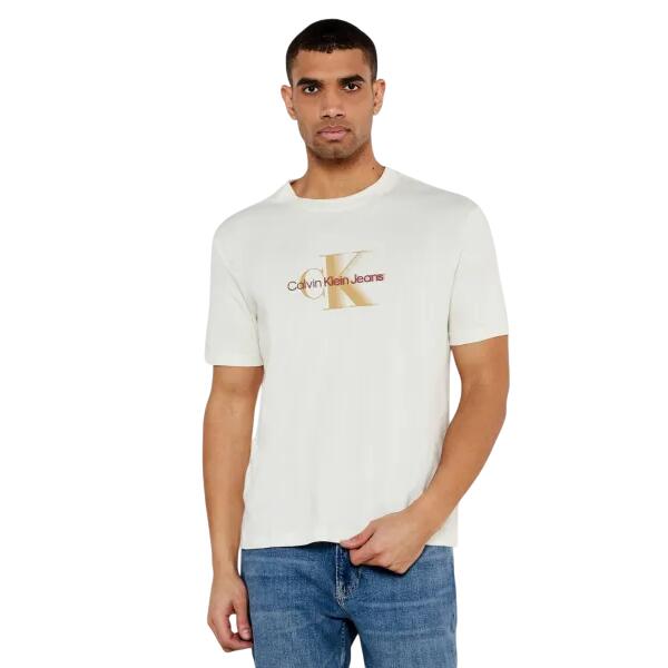 Aνδρικό T-shirt Calvin Klein Monologo Shift Tofu J30J327471-YAS