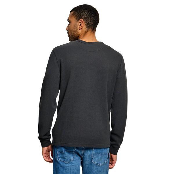 Ανδρική Μπλούζα Calvin Klein Ls Waffle Badge Crewnk Tee Steel Gray LV04RJ209G-PFO