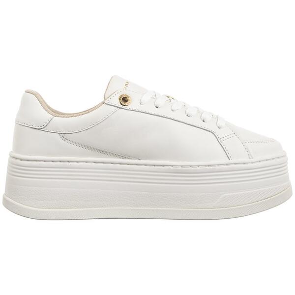 Γυναικεία Sneakers Tommy Hilfiger Th Platform Sneaker LThr Ecru FW0FW08209-YBL