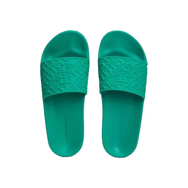 Γυναικείες Παντόφλες Tommy Hilfiger Th Monogram Pool Slide Olympic Green FW0FW06987-L4B