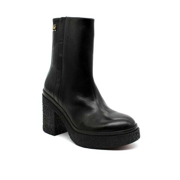 Γυναικεία Μποτάκια Tommy Hilfiger Plateau Crepe Look Boot Black FW0FW07535-BDS