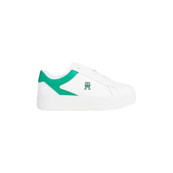 Γυναικεία Sneakers Tommy Hilfiger Th Platform Court Sneaker White Olympic Green FW0FW07910-0K4 Γυναικεία Sneakers Tommy Hilfiger Th Platform Court Sneaker White Olympic Green FW0FW07910-0K4