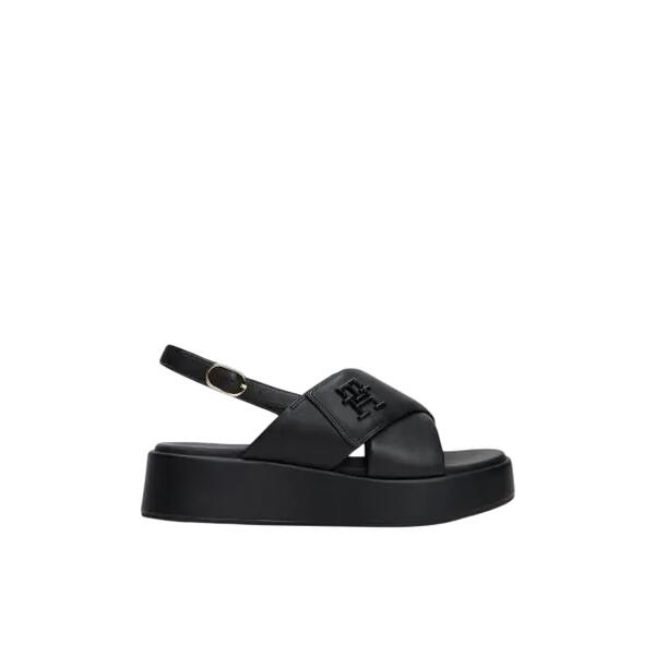 Γυναικεία Σανδάλια Tommy Hilfiger TH Logo Hw Padded Leather Sandal Black FW0FW08808-BDS