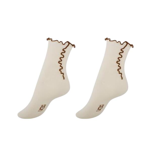 Γυναικείες Κάλτσες Ugg Karsyn Lettuce Edge Quarter II Vanille / Chestnut 1175251-VHS