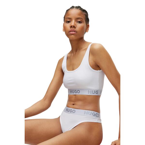 Γυναικείο Εσώρουχο Hugo Thong Sporty Logo 10241852 01 White 50469651-100