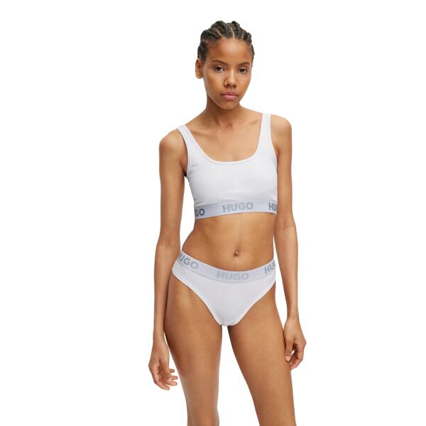 Γυναικείο Εσώρουχο Hugo Thong Sporty Logo 10241852 01 White 50469651-100
