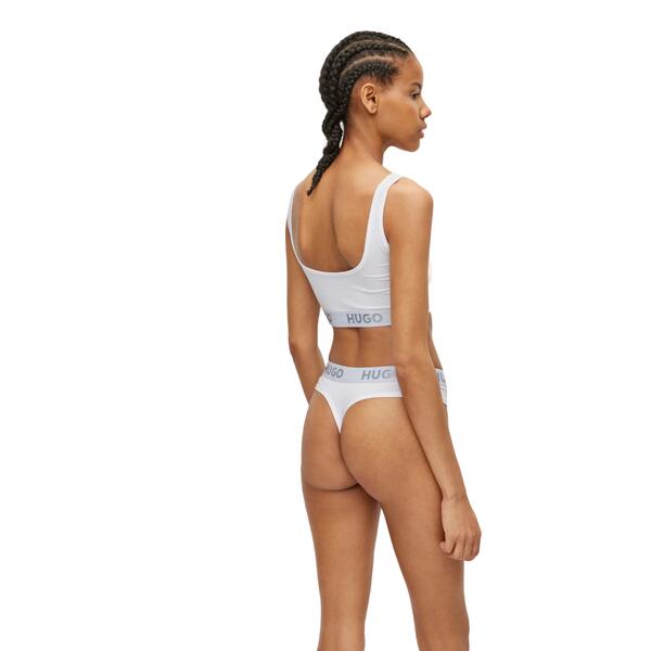Γυναικείο Εσώρουχο Hugo Thong Sporty Logo 10241852 01 White 50469651-100