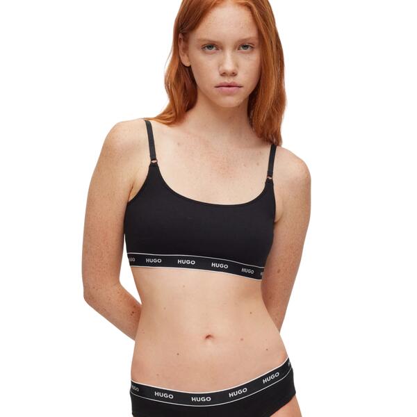 Γυναικείο Bralette Hugo Twin Bralette Stripe 10240727 01 Black 50469659-001