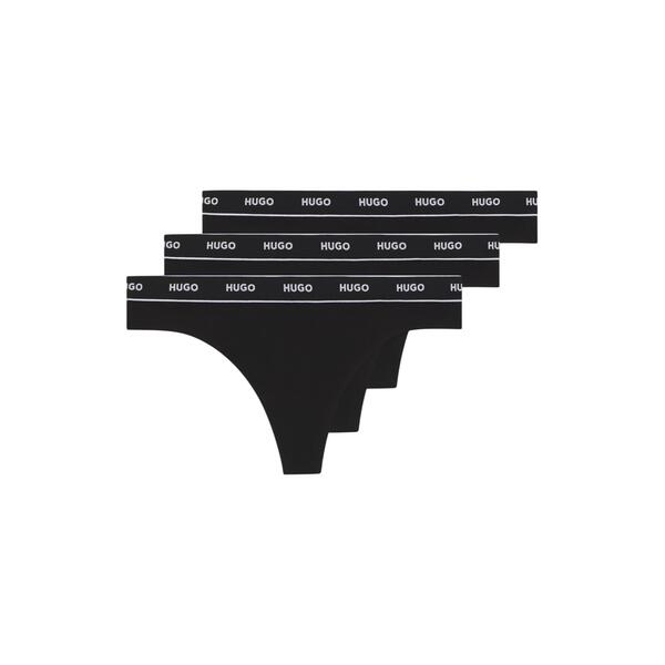 Γυναικεία Εσώρουχα Hugo Triplet Thong Stripe 10240727 01 Black 50469681-001