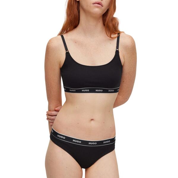 Γυναικείο Εσώρουχο Hugo Triplet Thong Stripe 10240727 01 Black 50469681-001