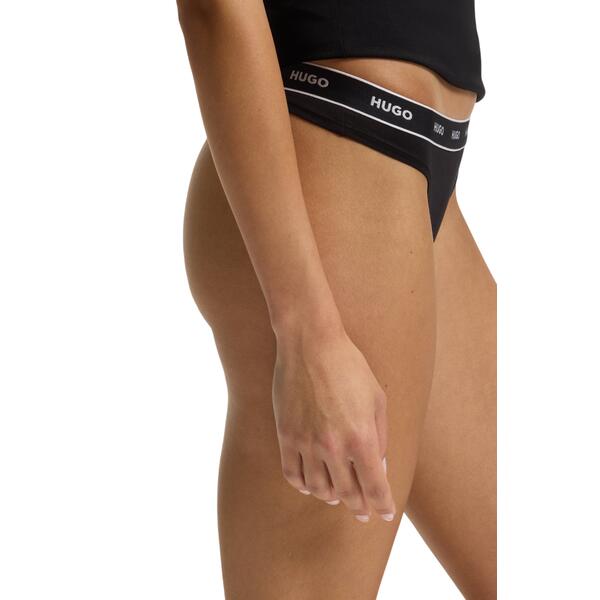 Γυναικεία Εσώρουχα Hugo Triplet Thong Stripe 10240727 01 Black 50469681-001