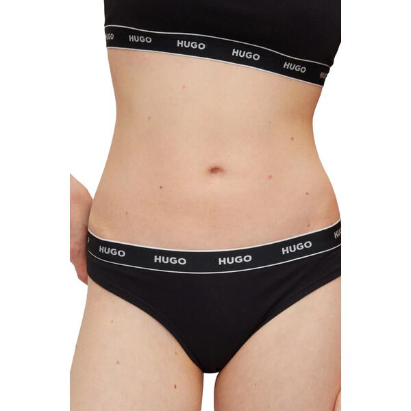 Γυναικείο Εσώρουχο Hugo Triplet Thong Stripe 10240727 01 Black 50469681-001