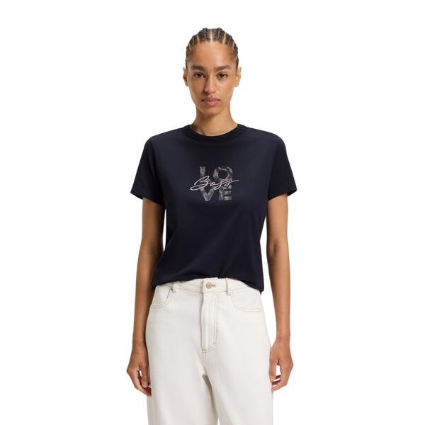 Γυναικείο T-Shirt Boss C_Elogo_print19 Black 50551428-001