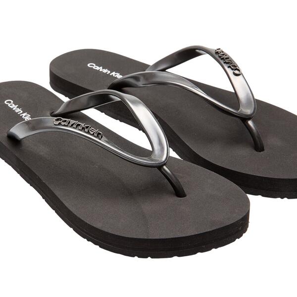 Γυναικείες Σαγιονάρες Calvin Klein Flipflop Mtl Ck Black HW0HW01530-BEH