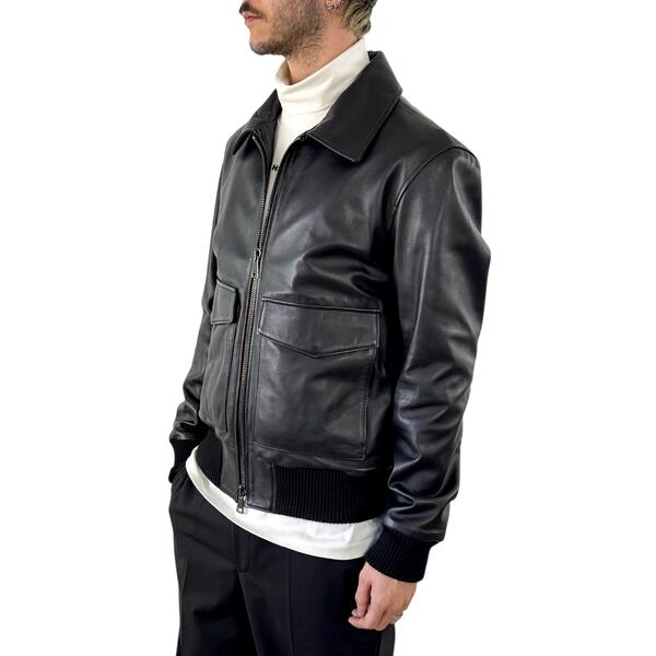 Ανδρικό Δερμάτινο Μπουφάν MAFFEI Nero 51283-NERO
