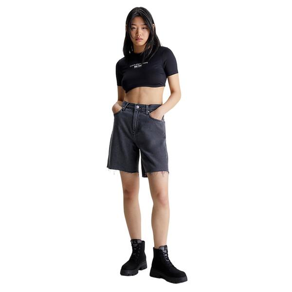 Γυναικεία Jean Βερμούδα Calvin Klein Bermuda Mom Washed Black Dbl Belted Wb J20J220647-1BYNI