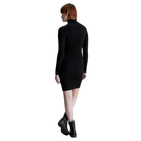 Γυναικείο Φόρεμα Calvin Klein Badge Roll Neck Sweater Dress Ck Black J20J221690-BEH