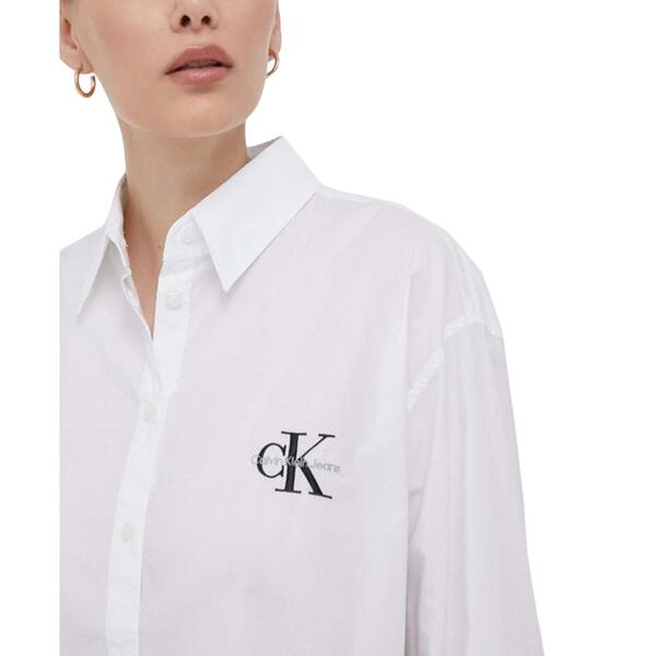 Γυναικείο Πουκάμισο Calvin Klein Loose Monologo Shirt Bright White J20J221866-YAF