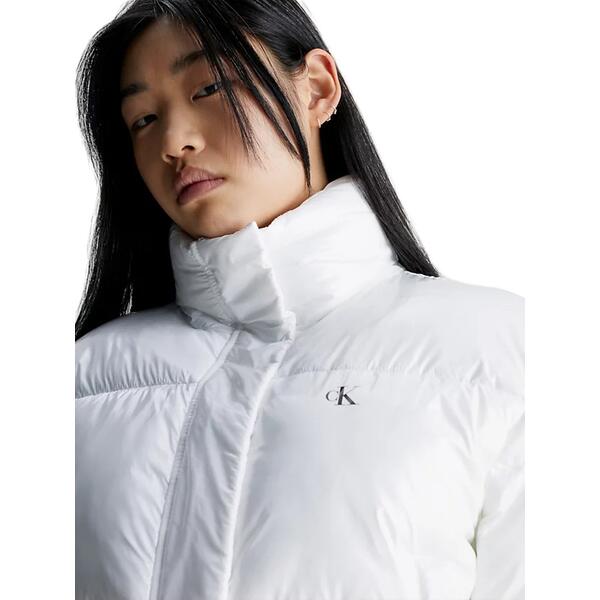 Γυναικείο Μπουφάν Calvin Klein Cropped Shiny Puffer Bright White J20J222710-YAF