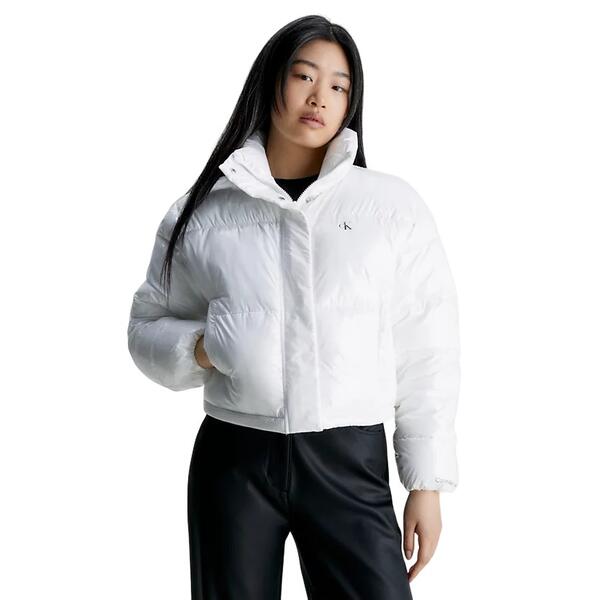 Γυναικείο Μπουφάν Calvin Klein Cropped Shiny Puffer Bright White J20J222710-YAF