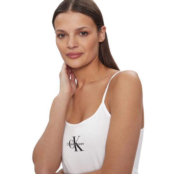 Γυναικείο T-shirt Calvin Klein Monologo Strappy Tank Top Bright White J20J223105-YAF