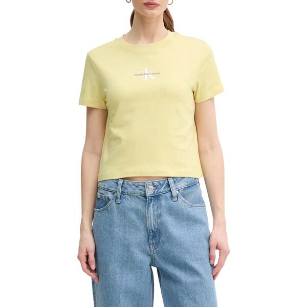 Γυναικείο T-shirt Calvin Klein Monologo Baby Muted Lime J20J223113-LIN