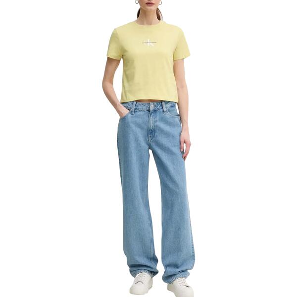 Γυναικείο T-shirt Calvin Klein Monologo Baby Muted Lime J20J223113-LIN