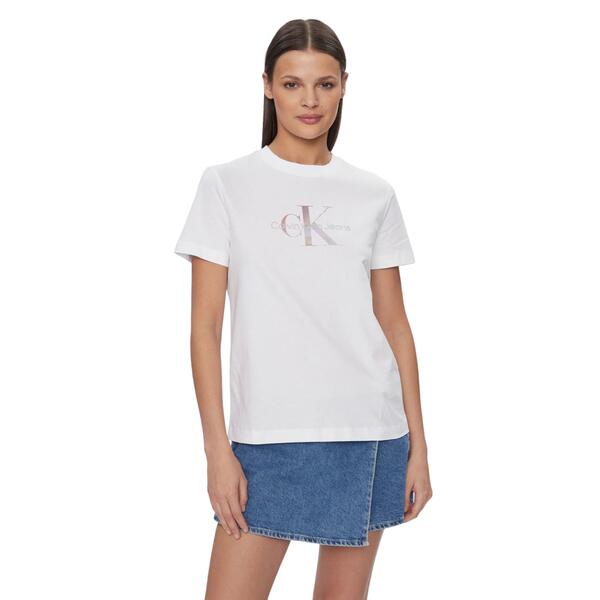 Γυναικείo T-shirt Calvin Klein Diffused Monologo Regular Tee Bright White J20J223264-YAF