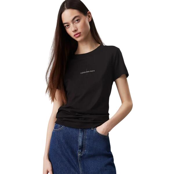 Γυναικείο T-shirt Calvin Klein Monologo Slim Black J20J223563-BEH
