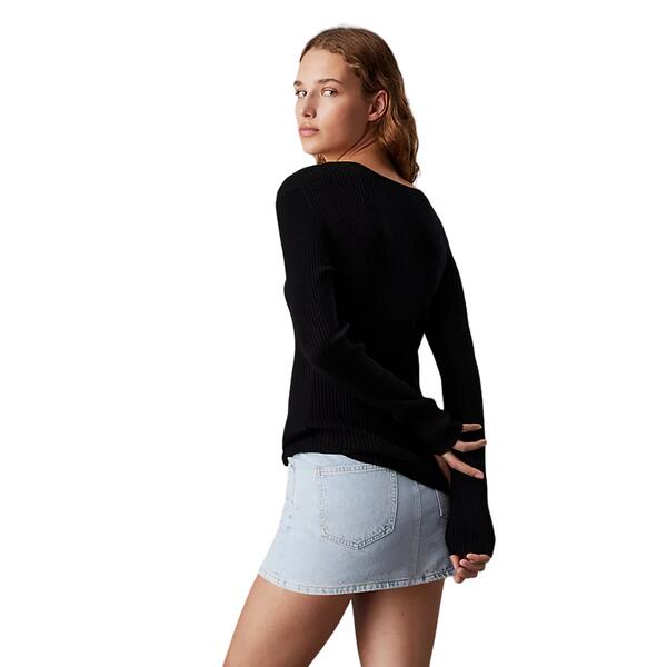 Γυναικείο Πουλόβερ Calvin Klein Woven Label Tight Ck Black J20J223611-BEH