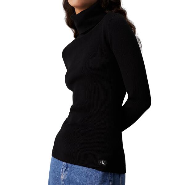 Γυναικείο Zιβάγκο Calvin Klein Woven Label Roll Neck Sweater Black J20J224225-BEH