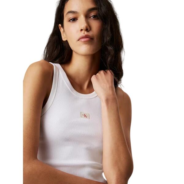 Γυναικείο Top Calvin Klein Woven Label Rib Tank Bright White J20J224762-YAF