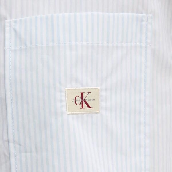 Γυναικείο Πουκάμισο Calvin Klein Woven Label Cropped Calm Blue White Stripe J20J225078-0A8