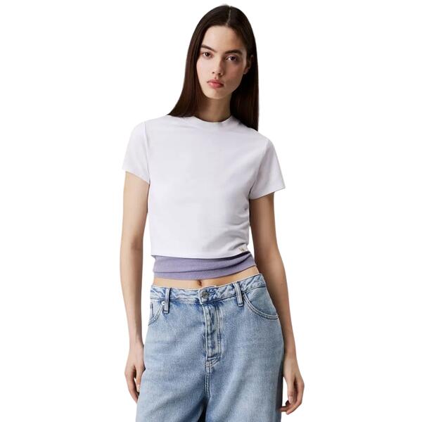 Γυναικείο T-shirt Calvin Klein Clean Cropped Short Sleeve Brilliant White J20J225237-YAA