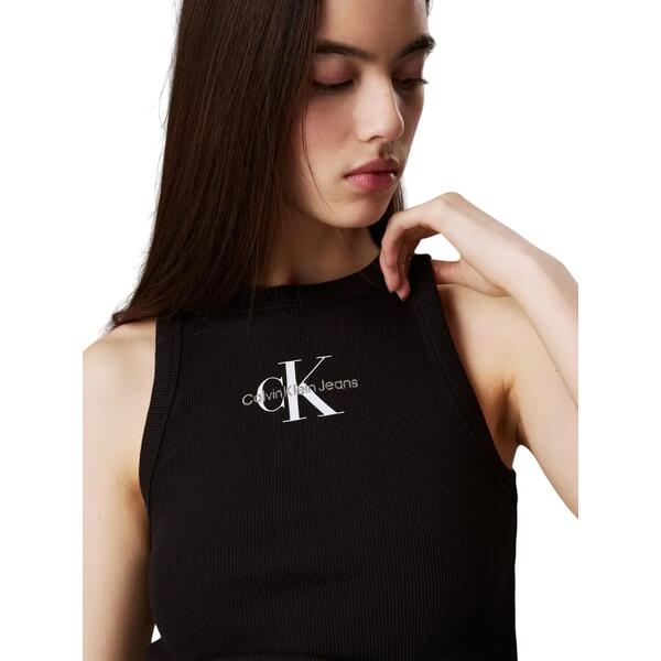 Γυναικείο Top Calvin Klein Monologo Rib Tank Top Black J20J225301-BEH