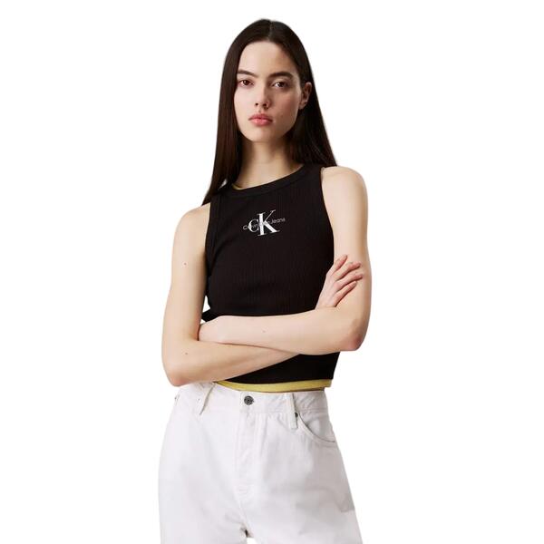 Γυναικείο Top Calvin Klein Monologo Rib Tank Top Black J20J225301-BEH