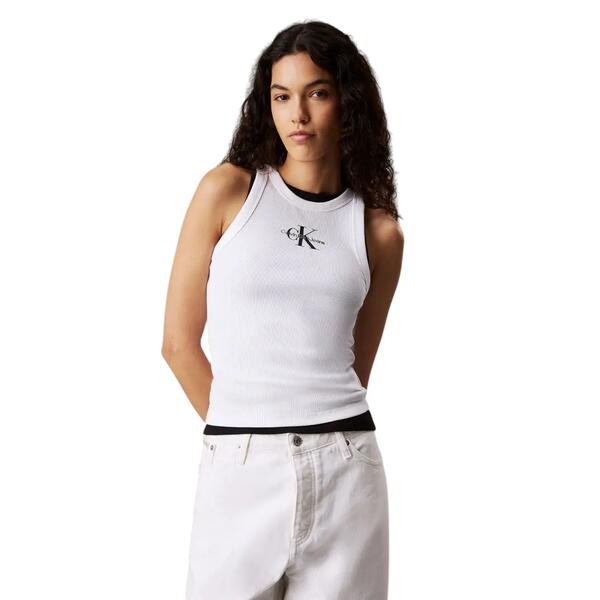 Γυναικείο Top Calvin Klein Monologo Rib Tank Brilliant White J20J225301-YAA