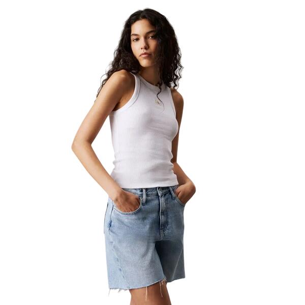 Γυναικείο Top Calvin Klein Woven Label Rib Brilliant White J20J225302-YAA