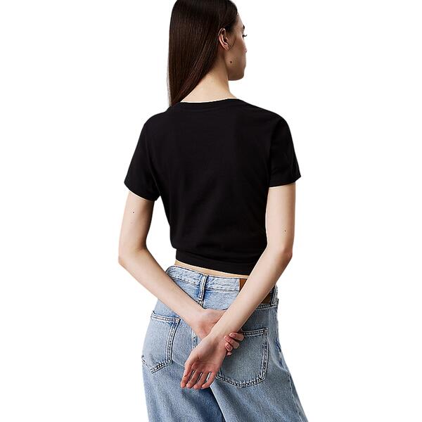Γυναικείο T-shirt Calvin Klein Logo Elastic Black J20J225540-BEH