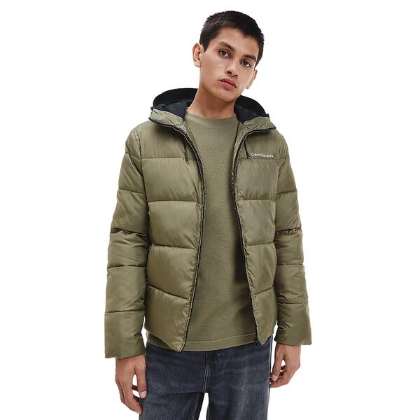 Ανδρικό Μπουφάν Calvin Klein Logo Tape Lw Padded Jacket Burnt Olive J30J320922-LB6