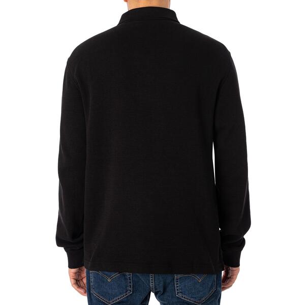 Ανδρική Μπλούζα Calvin Klein Shrunken Badge Waffle Ls Polo Ck Black J30J322448-BEH