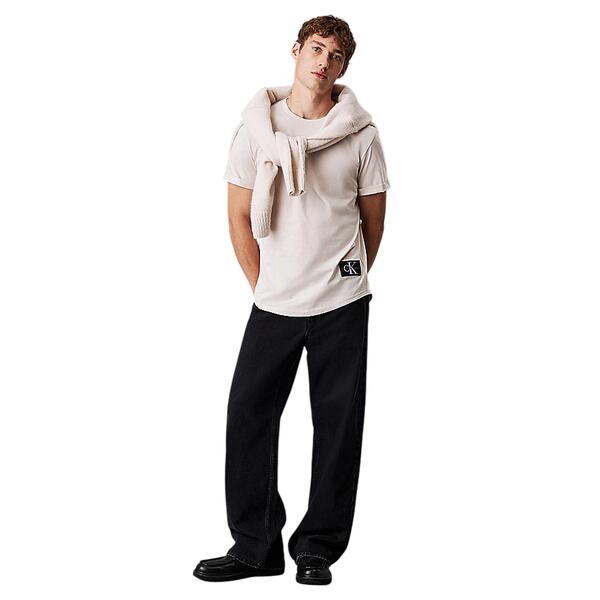 Ανδρικό T-Shirt Calvin Klein Badge Turn Up Sleeve Moonbeam J30J323482-PDH